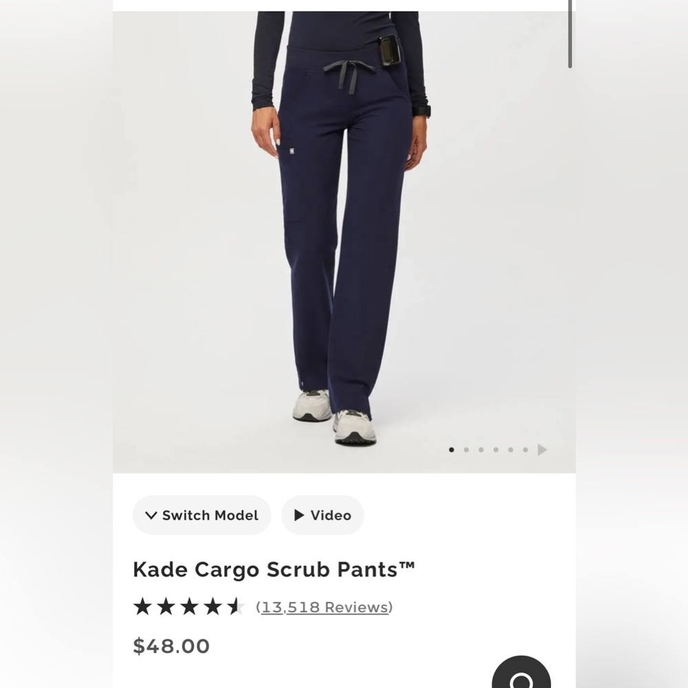FIGS Kade Cargo Scrub Pants, Navy, SM